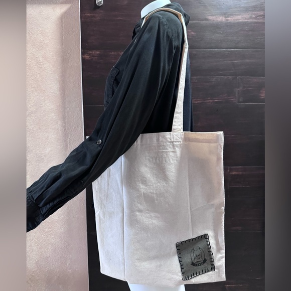 Western Canvas Tote Bag – Stylish & Sustainable- Cream- Size 15x16 - Picture 3 of 4